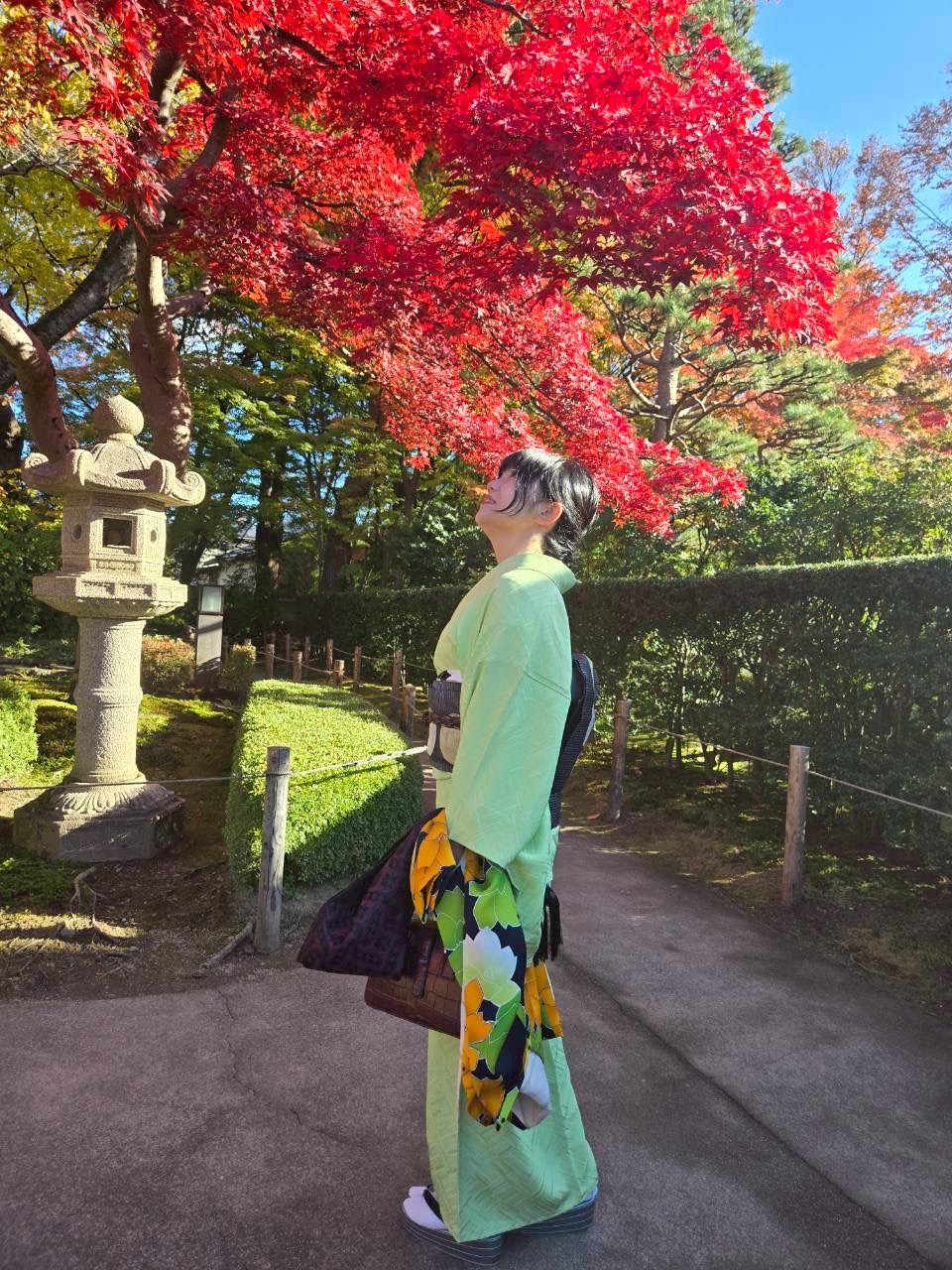 カジュアル着物で紅葉狩り🍁＆カフェ☕️